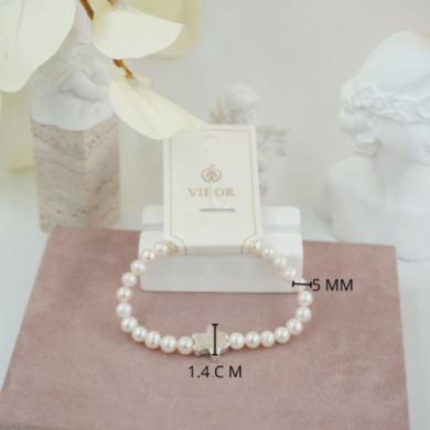 Pulseras con perlas sintéticas elásticas Vie Or 12 uds I38