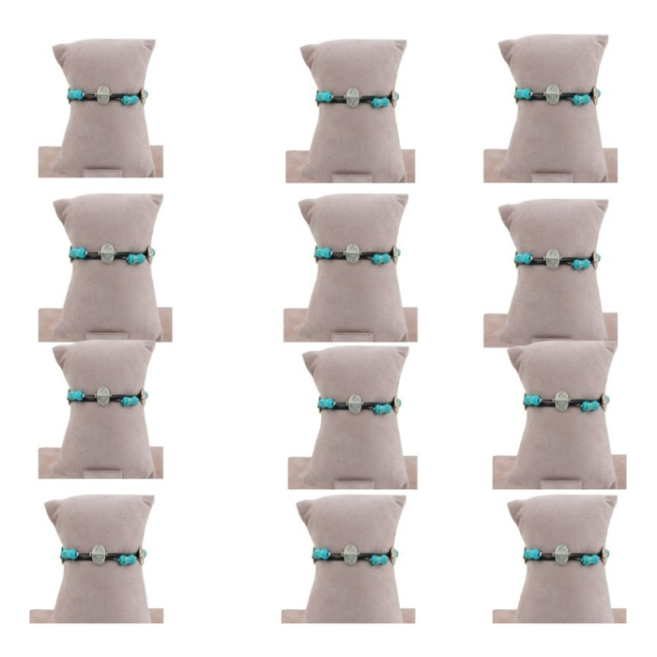 Pulseras con adornos turquesa Vie Or 12 uds I38