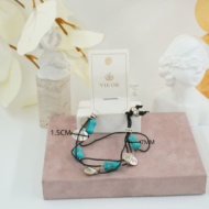 Pulseras con adornos turquesa Vie Or 12 uds I38