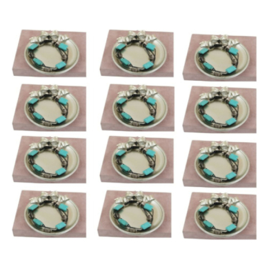 Pulseras con cuentas rectangulares turquesa Vie Or 12 uds I38