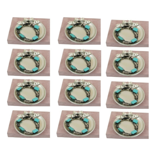 Pulseras con cuentas rectangulares turquesa Vie Or 12 uds I38