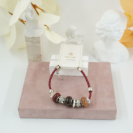 Pulseras trenzada negra con cuentas Vie Or 12 uds - I35