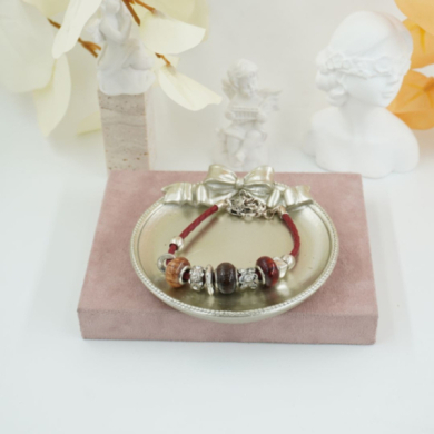 Pulseras trenzada negra con cuentas Vie Or 12 uds - I35