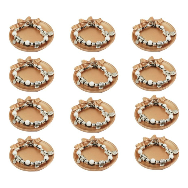 Pulseras con cuentas y detalles metálicos Vie Or 12 uds - I35