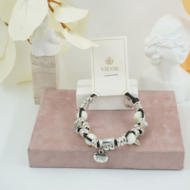 Pulseras con cuentas y detalles metálicos Vie Or 12 uds - I35