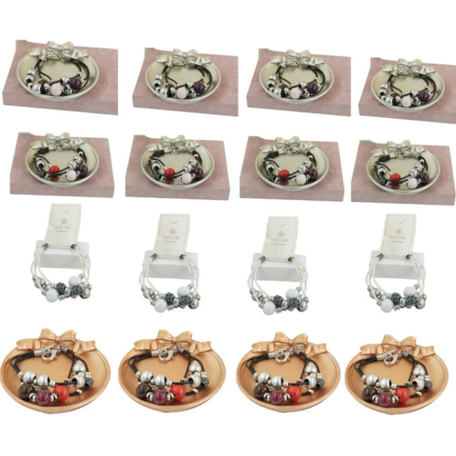 Pulseras  Vie Or con cuentas metálicas y de color 12 uds - I36