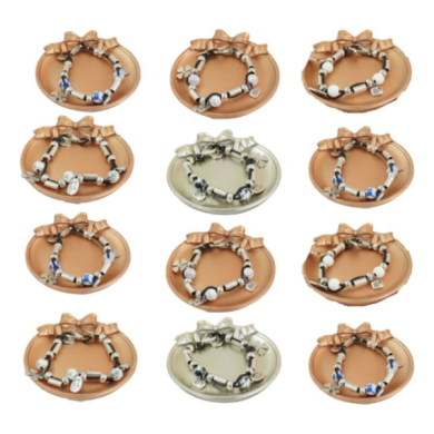 Pulseras Vie Or con cuentas metálicas y colgantes 12  uds - I36