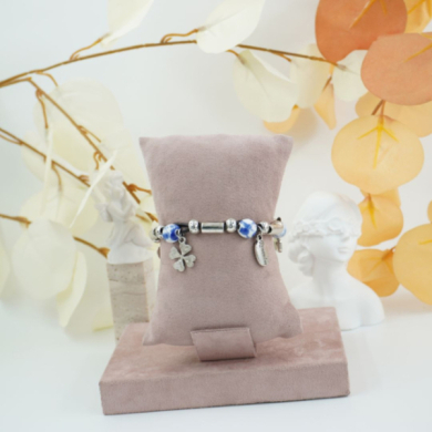 Pulseras Vie Or con cuentas metálicas y colgantes 12  uds - I36