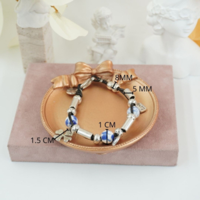 Pulseras Vie Or con cuentas metálicas y colgantes 12  uds - I36