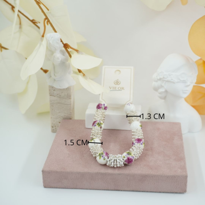 Pulseras Vie Or detalles florales decorativos 12 uds - I45