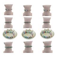 Pulseras Vie Or con cuentas brillantes y detalles 12 uds - I46