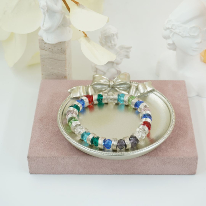 Pulseras Vie Or con cuentas brillantes y detalles 12 uds - I46