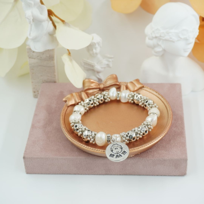 Pulseras vie or cuentas brillantes y colgante  12 uds - I46