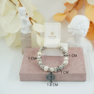 Pulseras vie or cuentas brillantes y colgante  12 uds - I46