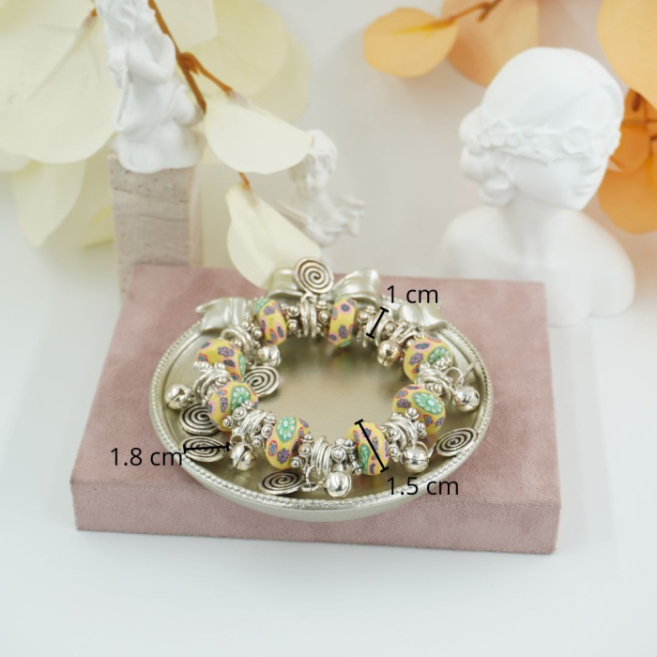 Pulseras elástica con cuentas decoradas 12 uds - I33