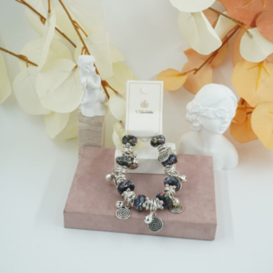 Pulseras elástica con cuentas decoradas 12 uds - I33