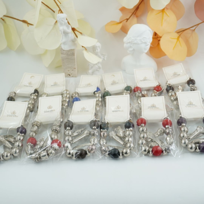 Pulseras elegante con esferas  y colgantes Vie Or 12 uds - I33