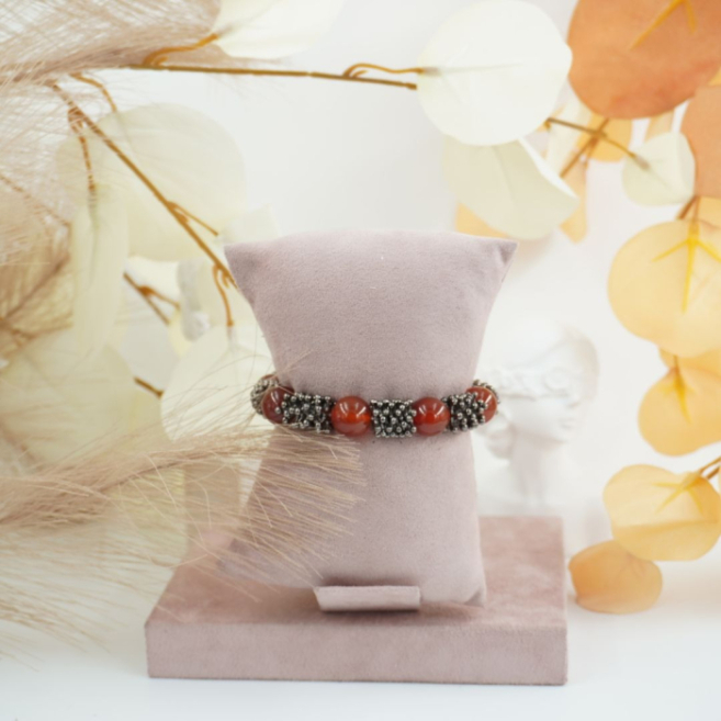 Pulseras  artesanal con cuentas brillantes Vie Or 12 uds - I33