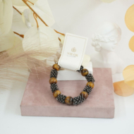 Pulseras  artesanal con cuentas brillantes Vie Or 12 uds - I33