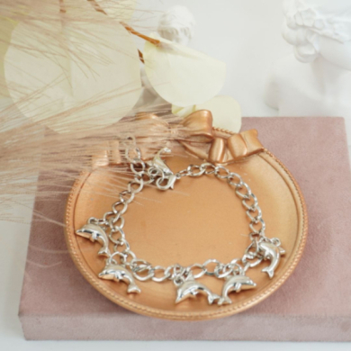 Pulseras  con  decorativos de delfines Vie Or 12uds - I33