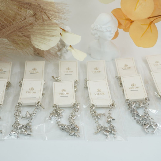 Pulseras  con  decorativos de delfines Vie Or 12uds - I33