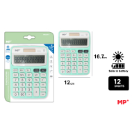 CALCULADORA SOLAR Y PILAS VERDE CLARO - C35