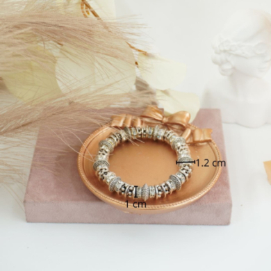 Pulseras Vie Or estilo charm con cuentas metálicas 12 uds - I33