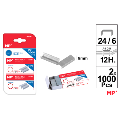 GRAPAS MATALICAS BLISTER 24/6 2*1000UDS - C24