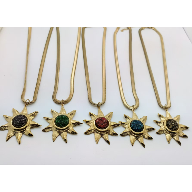 COLLAR Y00164 Verde Acero  Inoxidable -