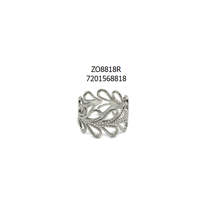 ANILLO ZO8818R Plateado Acero Inoxidable -2A53