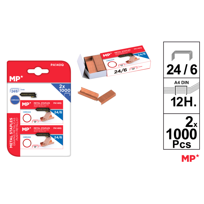 GRAPAS METALICAS BLISTER 24/6  2*1000UDS - C12