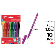 BOLIGRAFOS 1.0MM 10 COLORES ESCRITURA SUAVE - H38