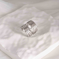 ANILLO ZO8737R Plateado Acero Inoxidable -A43