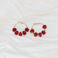 ARETES Y00127 Rojo oscuro Acero  Inoxidable -F34