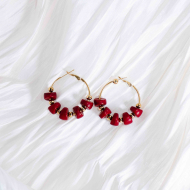 ARETES Y00127 Rojo oscuro Acero  Inoxidable -F34