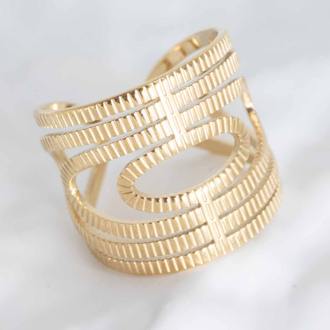 ANILLO ZO8737R Dorado Acero Inoxidable -A43