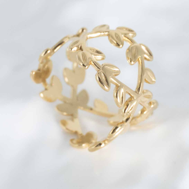 ANILLO ZO10264R150 Dorado Acero Inoxidable -2A43