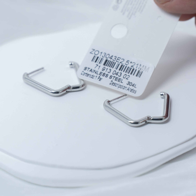 ARETES ZO13043E/2.5*21MM Plateado Acero Inoxidable -F44