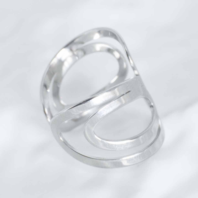 ANILLO ZO9792R Plateado Acero Inoxidable -2A22