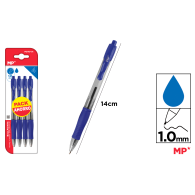 BOLIGRAFOS PUNTA 1.0MM 4UDS - C44