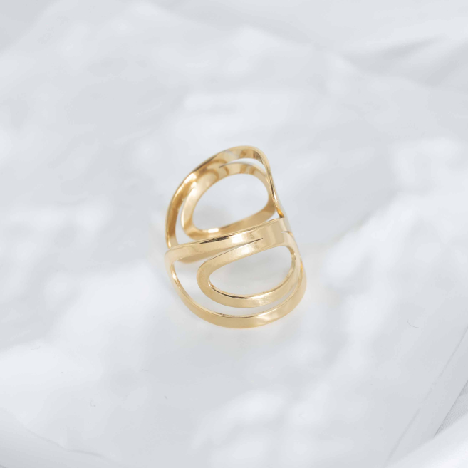 ANILLO ZO9792R Dorado Acero Inoxidable -2A22