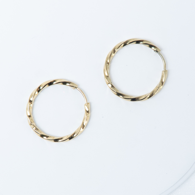 Aretes ZO13025E/2.5*20MM Dorado Acero Inoxidable