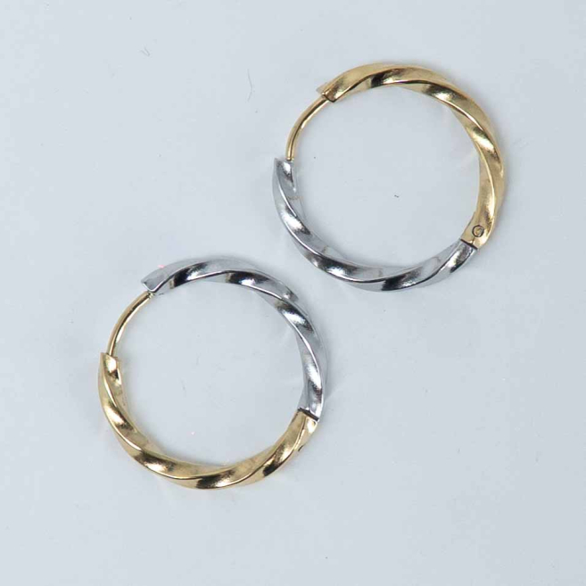 Aretes ZO13024E/2.5*16MM Bicolor Acero Inoxidable