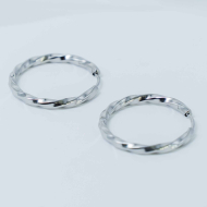 Aretes ZO13025E/2.5*20MM Plateado Acero Inoxidable