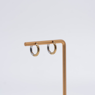 Aretes ZO13027E/2.5*10MM Bicolor Acero Inoxidable