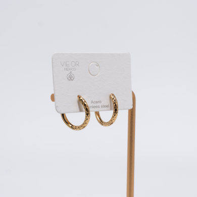 Aretes ZO13029E/2.5*14MM Dorado Acero Inoxidable