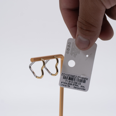 ARETES ZO13039E/2.0*18MM Bicolor Acero Inoxidable -F44