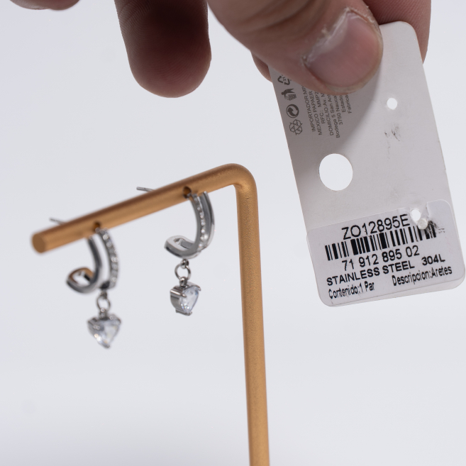 ARETES ZO12895E Plateado Acero Inoxidable -G21