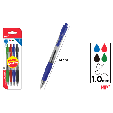 BOLIGRAFOS PUNTA 1.0MM 4UDS - E22
