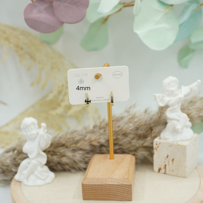 ARETES ZO10545E/7MM/250 Negro Acero Inoxidable -F22